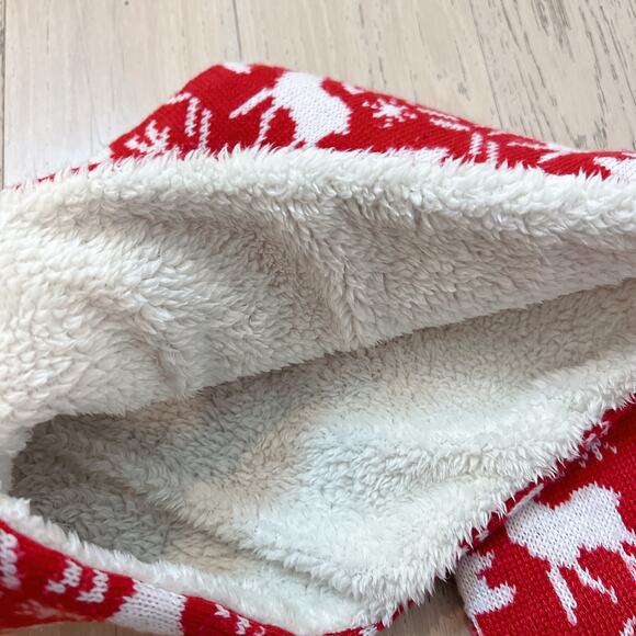 VERA BRADLEY Cozy Cowl Reindeer Intarsia Knit Infinity Scarf Red White - Picture 4 of 7